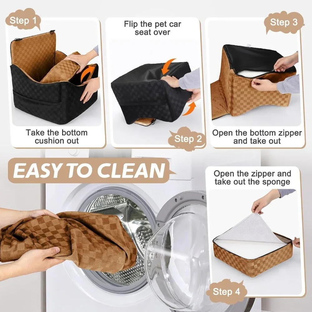 Elevated Dog Car Seat for Small/Medium Dogs up to 35 lbs